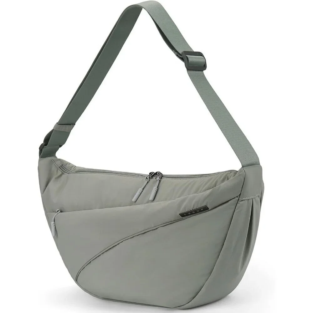 Nylon Crescent Crossbody Bag Unisex Lightweight Travel Shoulder Bag